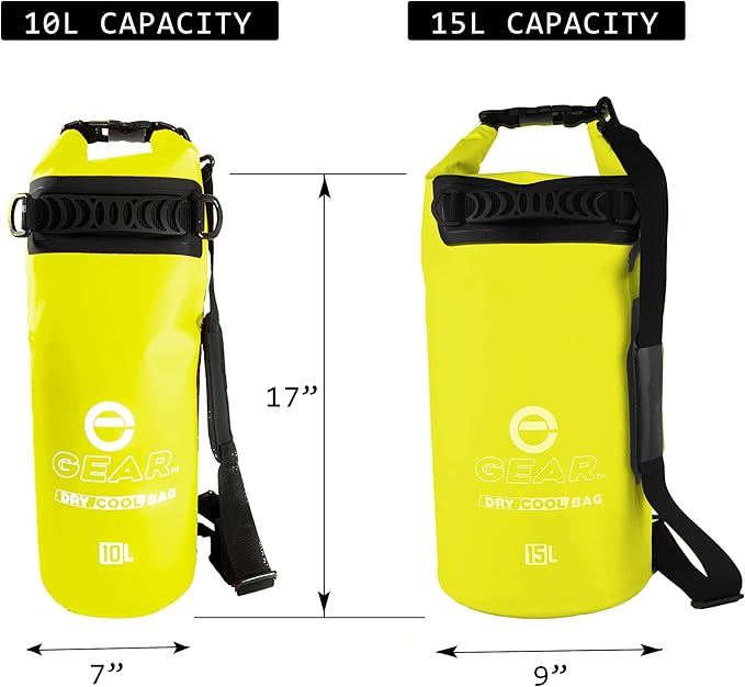Insulated Dry Bag Floating Cooler – 10L / 15L / 25L Roll Top, Leak Proof, Waterproof, Collapsible, with Padded Shoulder Strap - Perfect for Kayaking Fishing Beach