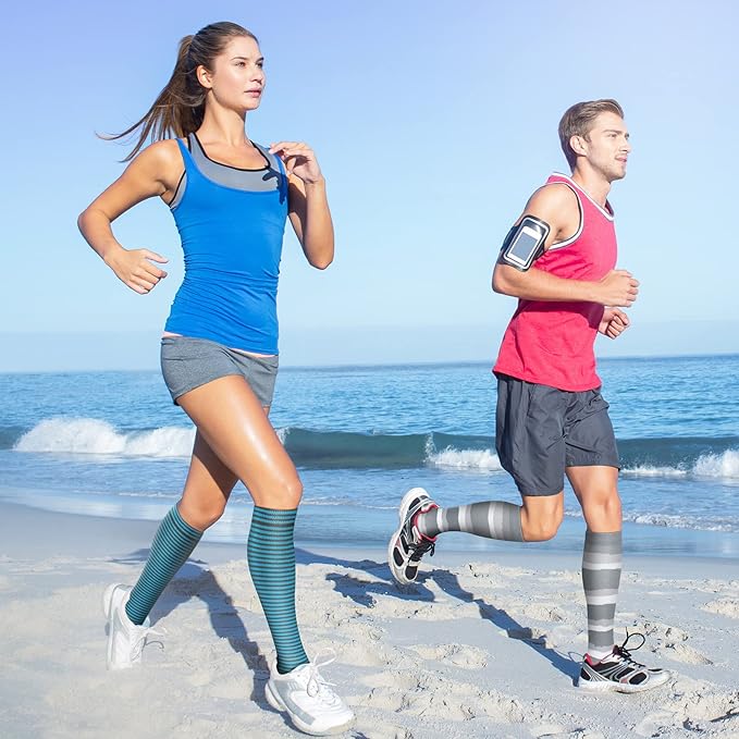 Compression Socks for Women & Men 15-20 mmHg, Best for Medical, Nursing, Running, Athletic, Varicose Veins, Travel