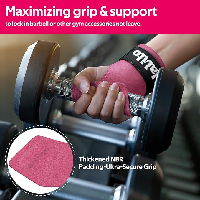 WALITO Weight Lifting Wrist Strap, Double Leather Weightlifting Wrist Straps for Gym Strength Training, Neoprene Padded Wrist Wraps - for Men & Women (Pair)