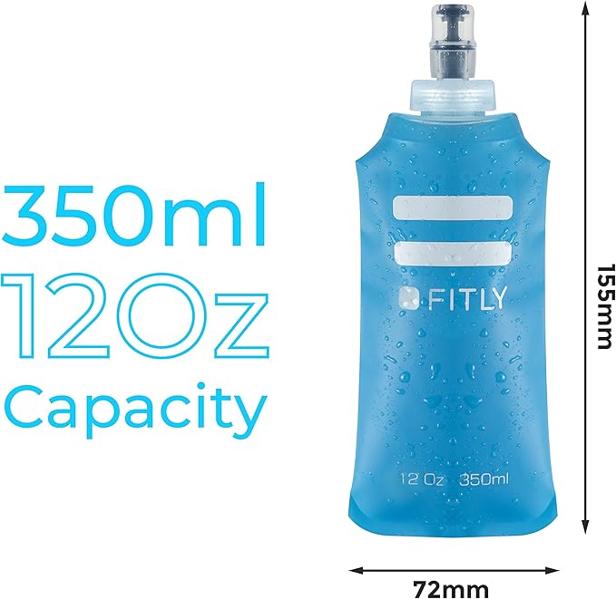 Soft Flask - Shrink As You Drink Soft Water Bottle for Hydration Pack - Folding Water Bottle Ideal for Running, Hiking, Cycling, Climbing & Rigorous Activity