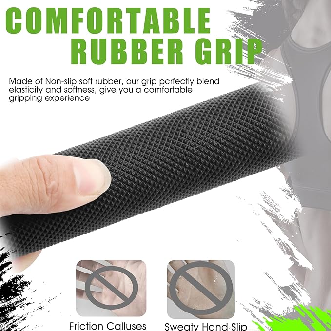 Double D Row Handle LAT Pulldown Attachments, T Bar Row Attachment,1.3 Inch Diameter Big Comfort Rubber Grip V Bar Attachmentt for Cable Machine Home Gym Accessory