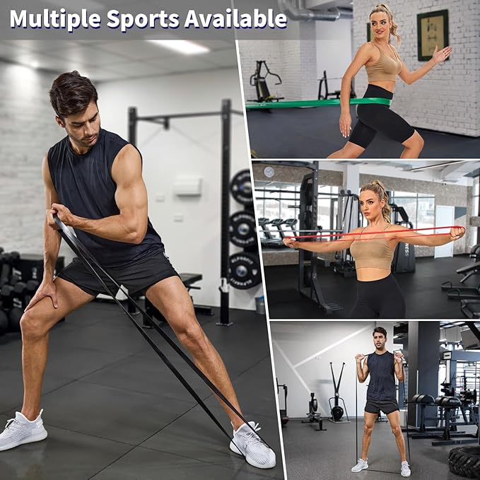 Pull Up Assistance Bands Set 5 LBS - 230 LBS, Long Resistance Bands for Pull Ups Working Out, Gym Workout Bands for Men Exercise Muscle Training and Shape Body - Carry Bag Included