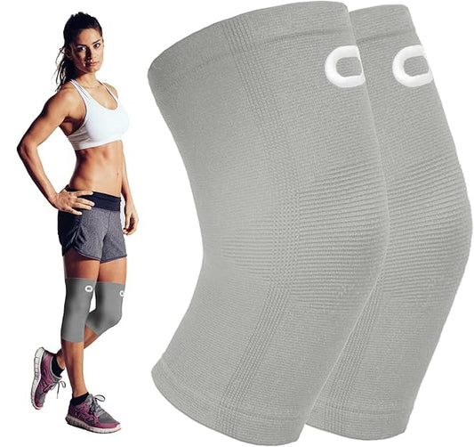 Crucial Compression Knee Sleeve (1 Pair) - Best Knee Braces for Knee Pain for Men & Women - Non-Slip Knee Support for Running, Weightlifting, Basketball, Gym, Workout, Sports