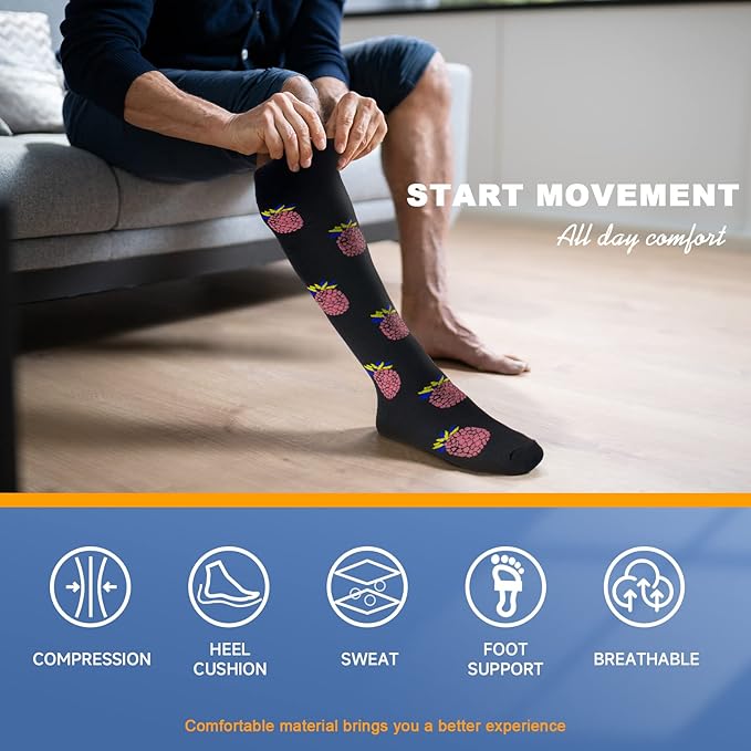 bropite Compression Socks for Women & Men Circulation-Support Knee High Socks 20-30 mmhg-Best for Running,Medical,Nurse,Travel