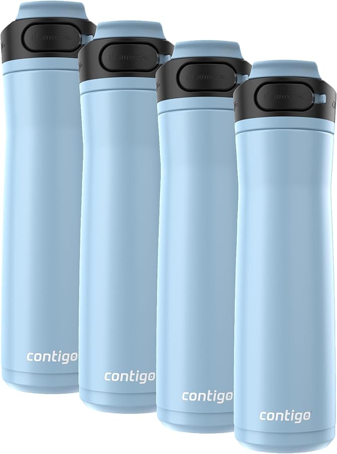 Contigo Cortland Chill 2.0, 24oz., Stainless Steel Water Bottle with AUTOSEAL Lid (Pack of 4)