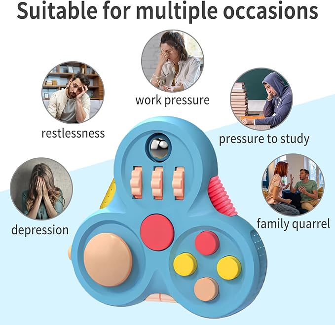 Fidget Toys for Adults,1PCS Fidget Pad Easter Basket Stuffers for Boys Girls,Sensory Toys Stress Relief Cube Clicker Controller,ADHD Autism Fidget Spinner for Office Desk Travel Games