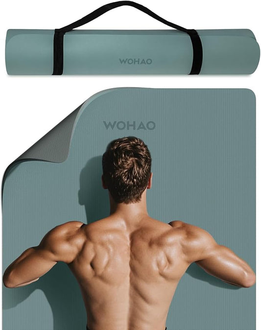 Extra Wide & Thick 8mm Yoga Mat, 72"x31.5" Large Non Slip Exercise Mat, Premium POE Material for Superior Cushioning & Stability, with Strap for Home Gym, Pilates