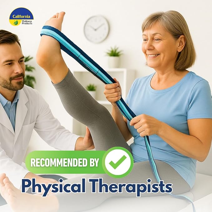 California Yoga Strap | Yoga Belt with Loops | 12 Multi Loop & Non-Elastic | Stretching Strap | Gym Workout & Exercise Bands | Physical Therapy | Improves Sitting Posture for Women & Men