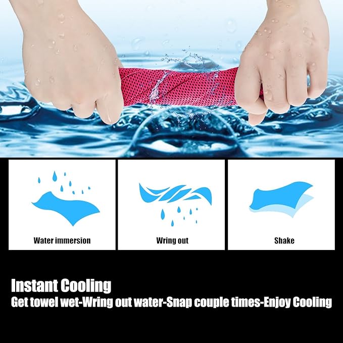 Biange Cooling Towels (40"x 12", Pack of 60) for Neck and Face, Cold Towel for Hot Weather, Sports, Workout, Fitness, Gym, Yoga, Golf, Pilates, Travel, Camping & More