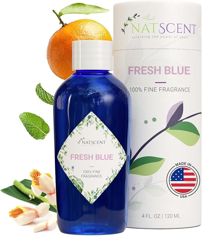 Fresh Blue Essential Oils for Diffusers for Home, Nature-derived Fresh Linen Essential Oil, Long-Lasting & Family-Friendly Diffuser Oils Scents, IFRA Certified, Cold Air & Ultrasonic - 4 oz