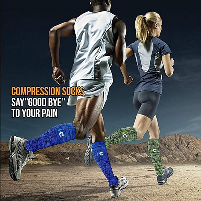 Graduated Compression Socks for Women&Men 20-30mmhg Knee High Socks Travel Hiking Running Stocking