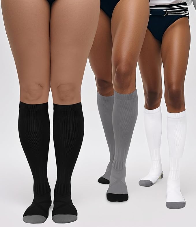 FuelMeFoot 3 Pack Copper Compression Socks - Compression Socks Women & Men Circulation - Best for Medical,Running,Athletic