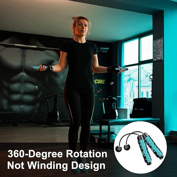Redify Weighted Cordless Jump Rope for Fitness[Suitable for Different Ages and Levels] Ropeless Jump Rope for Boxing MMA WOD Training, BOD Rope Beachbody MBF,High Speed Rope Skipping for Narrow Space