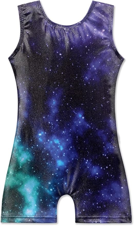 EQSJIU Leotards for Girls Gymnastics Sleeveless Sparkly Toddler Tumbling Outfits Dance Clothes Biketards for Kids 1-10 Years