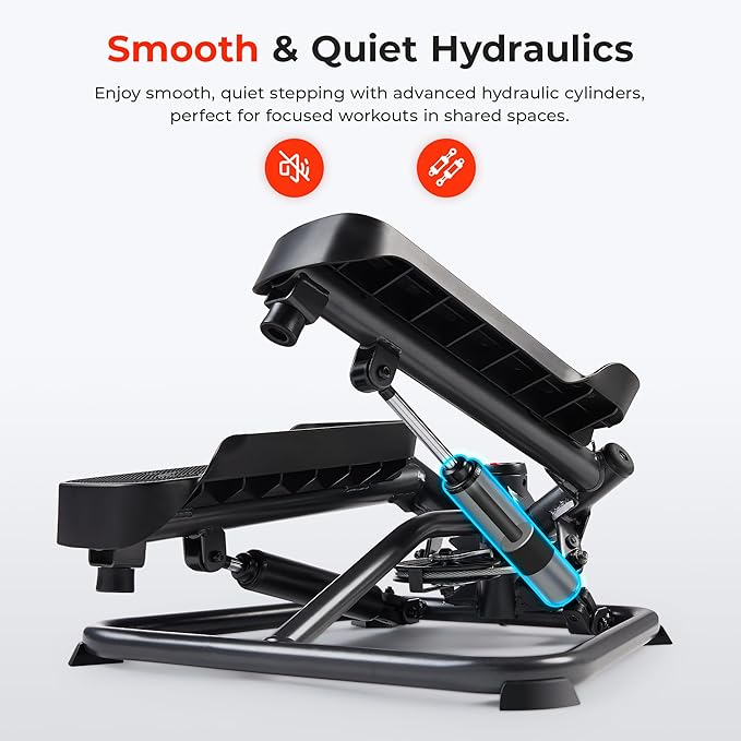 Sunny Health & Fitness Mini Steppers for Exercise at Home, Stair Step Workout Machine, Full Body Cardio Equipment, with Optional Free SunnyFit App Connection and Resistance Band