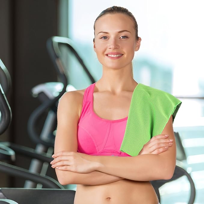 Biange Cooling Towels (40"x 12", Pack of 60) for Neck and Face, Cold Towel for Hot Weather, Sports, Workout, Fitness, Gym, Yoga, Golf, Pilates, Travel, Camping & More