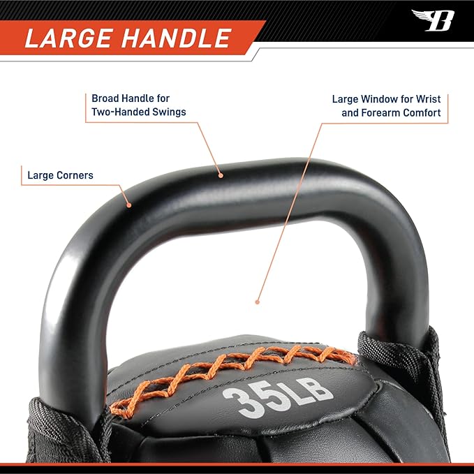 BIONIC BODY by Marcy Soft Kettlebell with Handle for Weightlifting, Conditioning, Strength and core Training