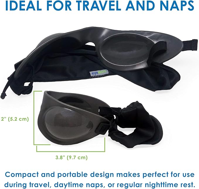 Eyeseals 4.0 Sleep Mask – Charcoal – Moisturizing Eye Masks for Sleep Keep Dry Air Out – Latex-Free Eye Mask Great for CPAP Users