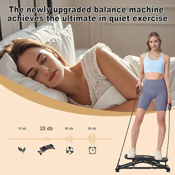 Ski Balancing Machine & Balance Board Trainer - Heavy-Duty 300LB Capacity Wobble Board with Resistance Bands & LCD Display for Cardio, Core and Full-Body Workouts