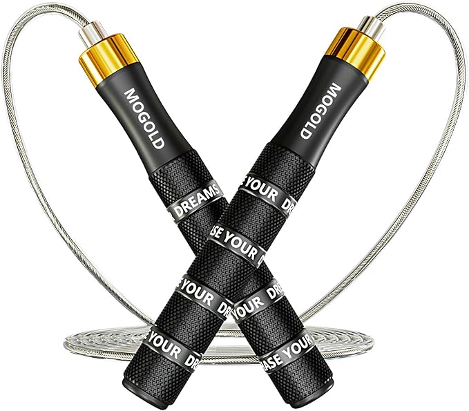 Pro Adjustable Speed Jump Rope - 10ft 4mm PVC Steel Wire with Dual Ball Bearings & 360° Spin - Metal/Rubber Ergonomic Grips for CrossFit, HIIT, Weight Loss, Home Gym Workouts for Men & Women