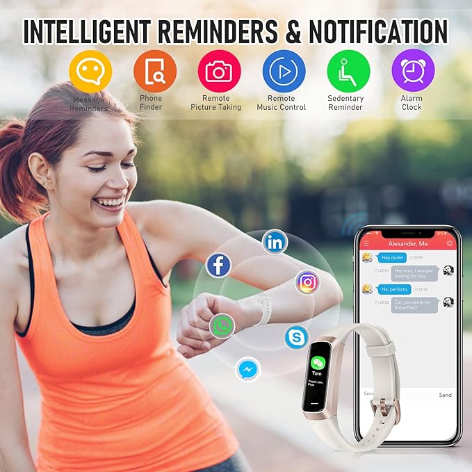 Fitness Tracker, Blood Pressure Watch with 24/7 Heart Rate, Step Counter for Walking, Step Trackers Activity Pedometer for Women Men Android iOS
