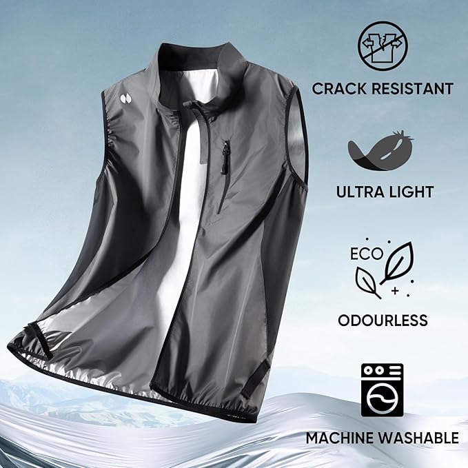 HOTSUIT Sauna Suit for Men Sweat Jackets Sauna Vest with Pocket Exercise Heat Trapping for Gym Exercise