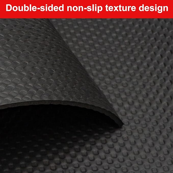 Bike Mat, Exercise Mat for Carpet & Hardwood Floors, Cushioned, Black