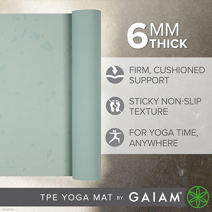 Gaiam Yoga Mat Performance TPE Exercise & Fitness Mat for All Types of Yoga, Pilates & Floor Exercises