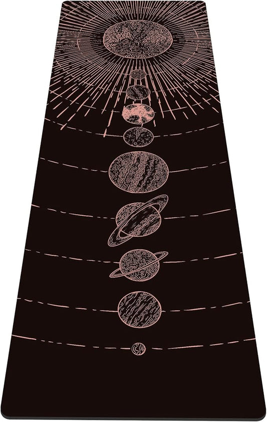 nuveti Yoga Mat Print Extra Thick TPE Non Slip Fitness Exercise Mat with Carrying Bag,72"x24" Extra Thick 6MM Exercise & Workout Mat for Yoga, Pilates Fitness and Floor Exercises