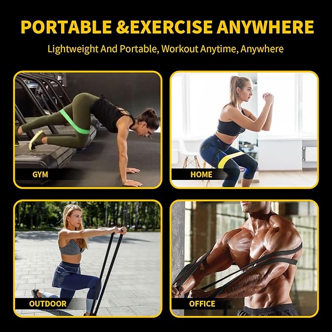 Resistance Bands for Working Out, Pull Up Bands for Men Women, Thick Heavy Resistance Band Set with Door Anchor, Elastic Exercise Bands for Body Stretching, Physical Therapy, Home Workouts