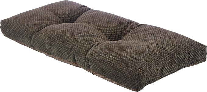 Klear Vu Corner Nook or Piano Seat Omega Non-Slip Tufted Bench Cushion for Indoor Furniture, Entryway Storage, Bay Window, 30 Inches, 21 Dark Brown
