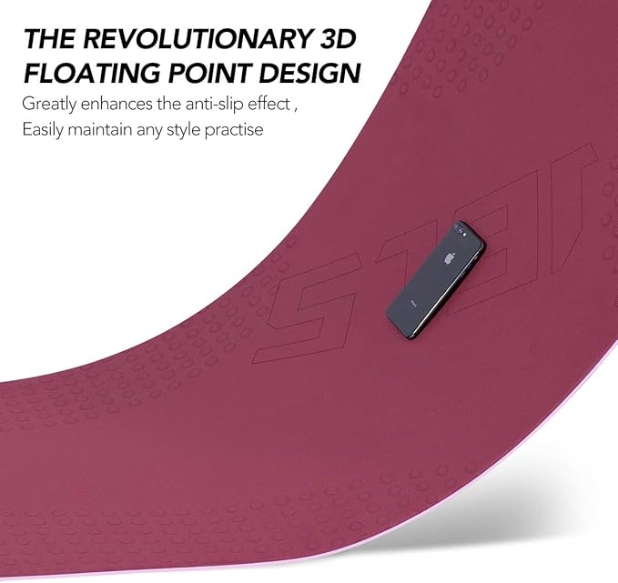 JELS Extra Thick Yoga Mat, 2/5 inch, Ergonomic 3D Non Slip Design, SGS Certified TPE Material, Yoga Mat for Men Women with Carrying Strap,Exercises Mat for Yoga, Pilates and Floor Workout(72"x26")…