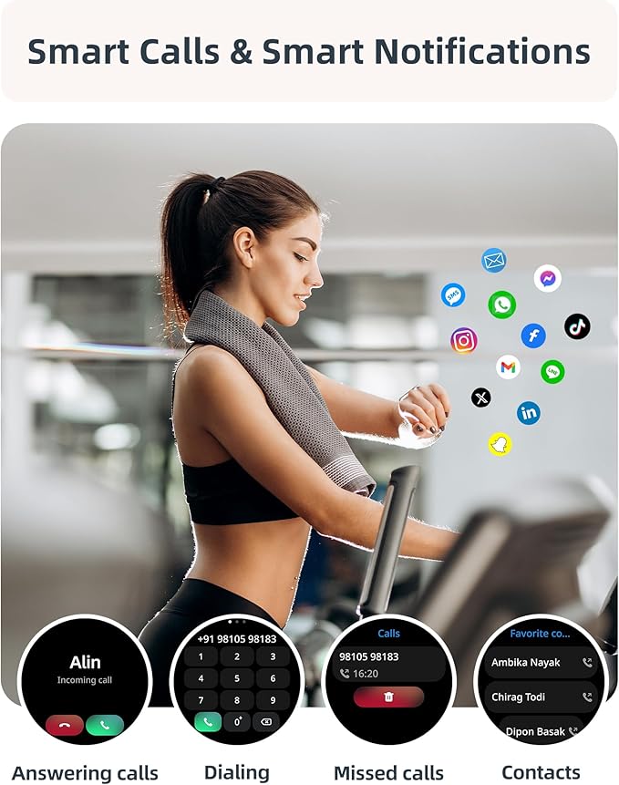 Parsonver Smart Watch, 5ATM Waterproof Swimming Watch, Smartwatch for Women with Bluetooth Calls, Fitness Tracker Heart Rate Sleep Monitor, Pedometer, 100+ Sports Modes for Android & iPhone, Rose Gold