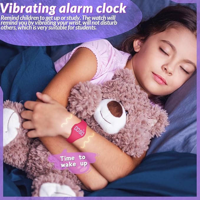 Kids Led Fitness Tracker Watch for Boys Girls, No App, Digital Sport Wristwatch, Waterproof, with Pedometer Alarm Clock, for Teens Children Students Ages 5-16 (Purple)