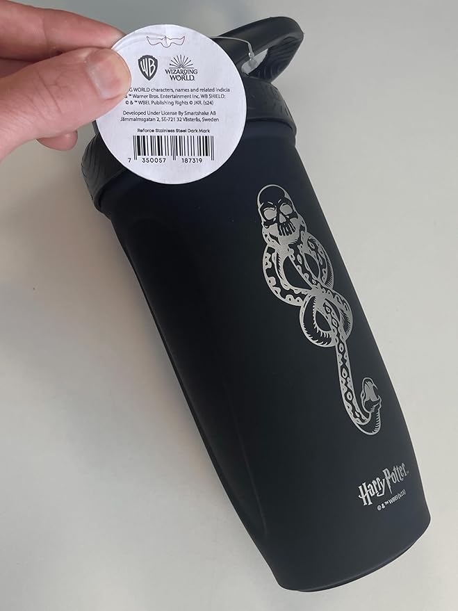 Smartshake Reforce Stainless Steel Harry Potter Dark Mark Logo Shaker Bottle (900 ml/30 oz) | Light Weight Resistance Sports Shaker Bottle with a Soft Lid | Leakproof, BPA Free & DEHP Free