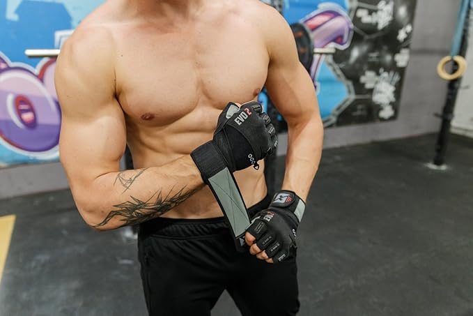 skott Evo 2 Weightlifting Gloves with Integrated Wrist Wrap Support-Double Stitching for Extra Durability-Get Ripped with The Best Body Building Fitness and Exercise Accessories