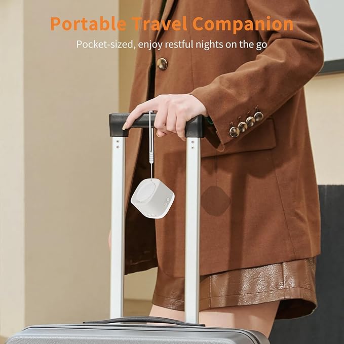 Portable White Noise Machine,Mini Sound Machine for Travel with Breathing Night Light,16 Soothing Sounds,Timer,Rechargeable Brown Noise Machines for Sleeping Adults Gift,Office Privacy,Home (Puttyi)