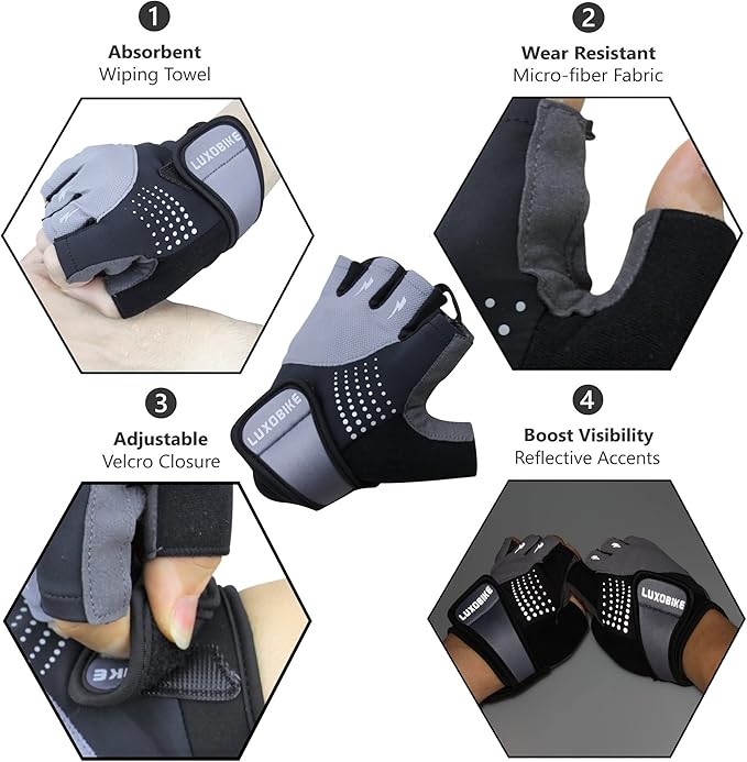 Cycling Gloves Mountain Bike for Men – Shock Absorbing SBR Gel Padded – Anti Slip Palm – Ultra Breathable – Specialized for Mens Bicycling, Biking, MTB Biker, Road Bicycle Riding