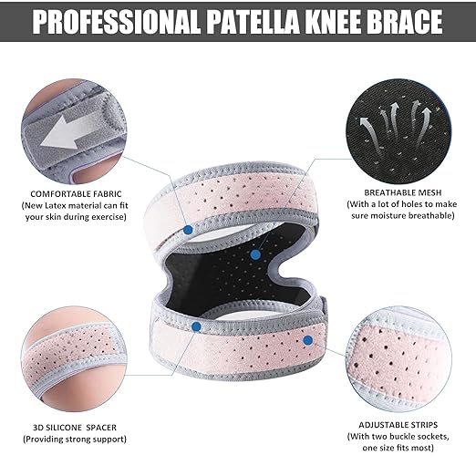 Patellar Tendon Support Strap, Knee Brace for Arthritis Pain and Support, Medical Patella Knee Brace for Knee Pain, Knee Brace for Meniscus Tear for Tendonitis Pain Relief Arthritis Men and Women