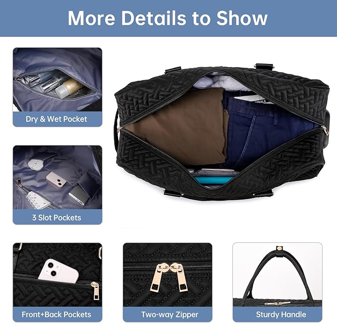 Duffle Bag for Travel, Weekender Bag with Shoe Compartment, Carry On Overnight Bag for Women with Toiletry Bag, Gym Bag with Wet Pocket, Hospital Bags for Labor and Delivery Beige