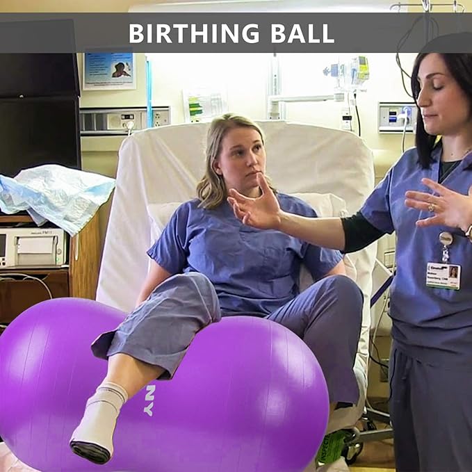 INPANY Peanut Ball - Anti Burst Exercise Ball for Labor Birthing, Physical Therapy for Kids, Core Strength, Flexible Seating, Home & Gym Fintness, Sensory Chair Wiggle Seat for Boys and Girls