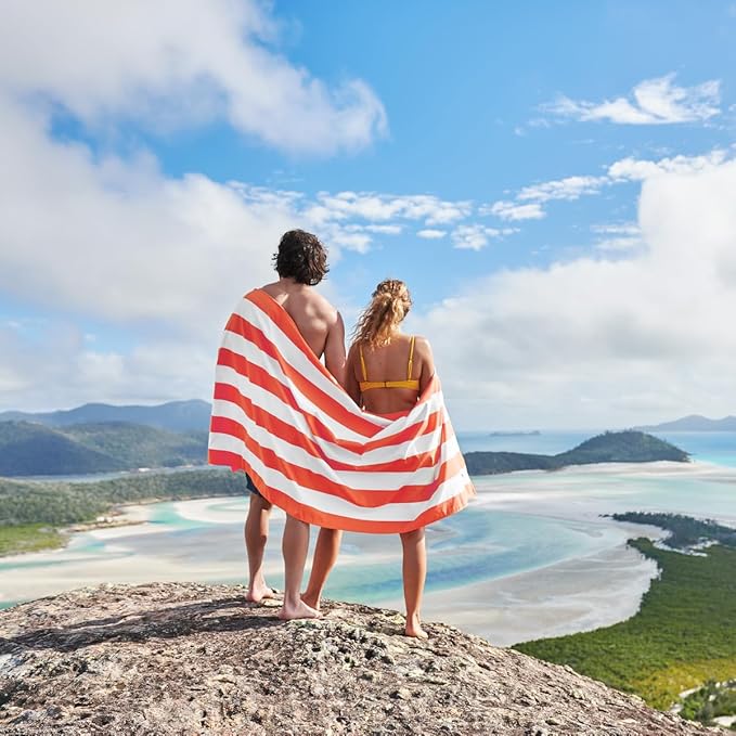 Dock & Bay Beach Towel - Quick Dry, Sand Free - Compact, Lightweight - 100% Recycled - Includes Bag - Set of 6 - Best of The Best, Large (160x90cm, 63x35)