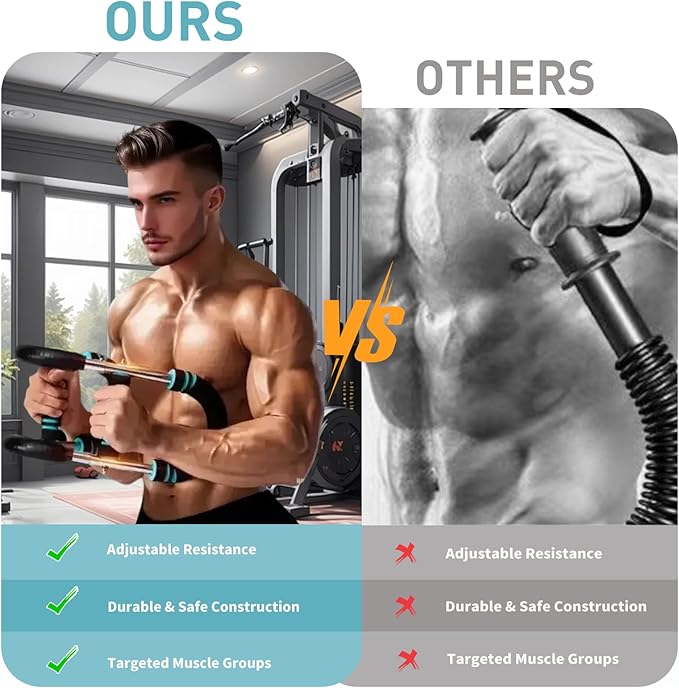 Arm Trainer Adjustable Chest Workout Equipment for Men – Portable Clip Expander for Muscle Training, Forearms, Shoulders, Body Strength Fitness Equipment