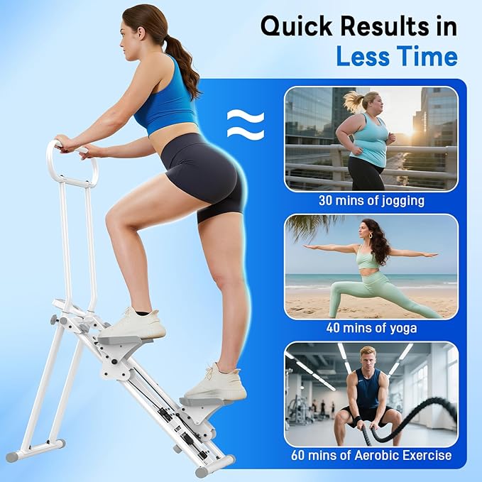 ERGOLIFE Stair Stepper with 6-Level Adjustable Resistance, 350lbs Upgrade Foldable Stairmaster Machine for Home Gym Workout, Cardio Stair Climber with Low Noise