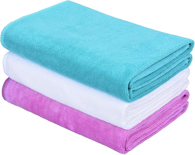 HOPESHINE Gyms Towels for Men & Women Microfiber Exercise Fitness Home Absorbent Sweat Yoga Towels Sports Towels Soft Fast Drying 16inch x32inch 3-Pack