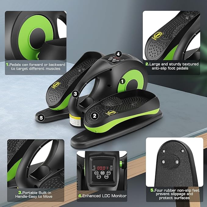 ANCHEER Under Desk Elliptical Machine, Electric Seated Pedal Exerciser as Seen on, Mini Elliptical Machines for Seniors, LCD Display Monitor, Portable Quiet Elliptical Machine, Leg Exerciser for Home