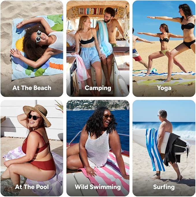 Dock & Bay Quick Drying Towel - for Sports & Gym - Compact, Lightweight - 100% Recycled - Includes Bag - Build-A-Beach, Medium (130x70cm, 51x27)