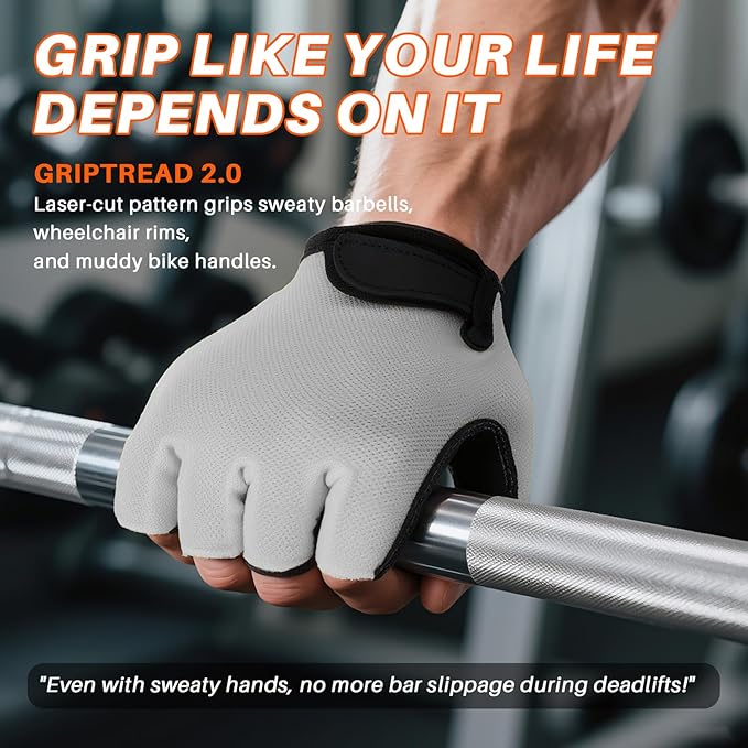Double-Layer Deerskin Palm Gym Gloves: Anti-Slip Workout Gloves for Men & Women | Weight Lifting, Cycling, Rowing | Breathable 3D Padded Design