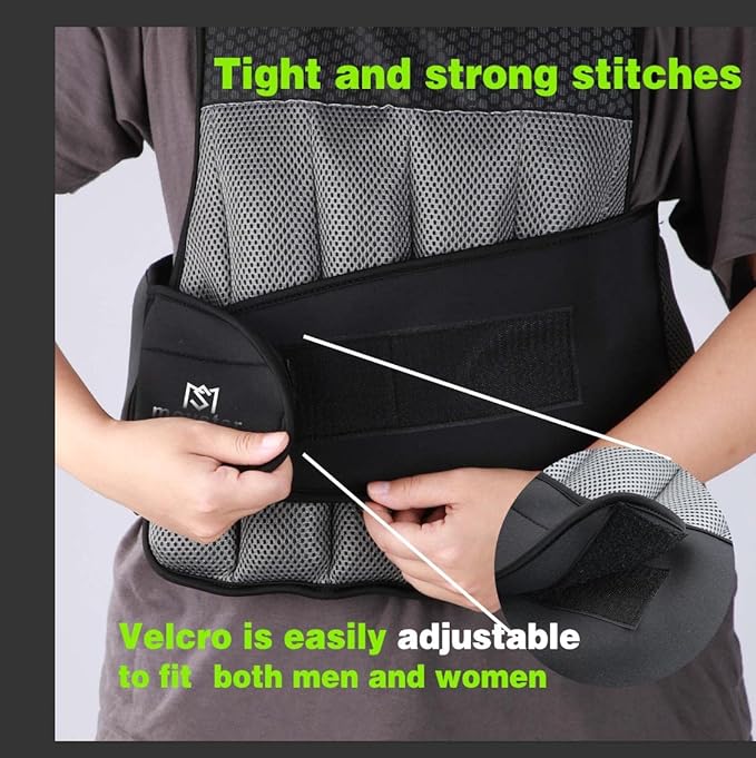 Adjustable Weighted Vest Women Men with Reflective Design 10lbs,20lbs Workout Vest for Strength Training, Walking, Jogging, Weightlifting, Running Men Women
