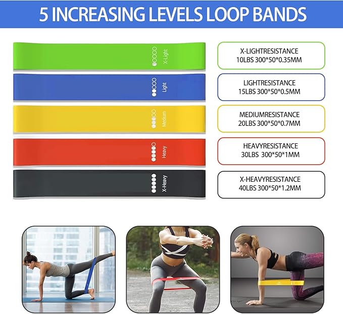 Resistance Bands,Exercise Bands,Grip Strength Trainer,Resistance Bands for Working Out with Handles for Men and Women,Workout Bands with Door Anchor and Ankle,Strength Training Home Gym Equipment